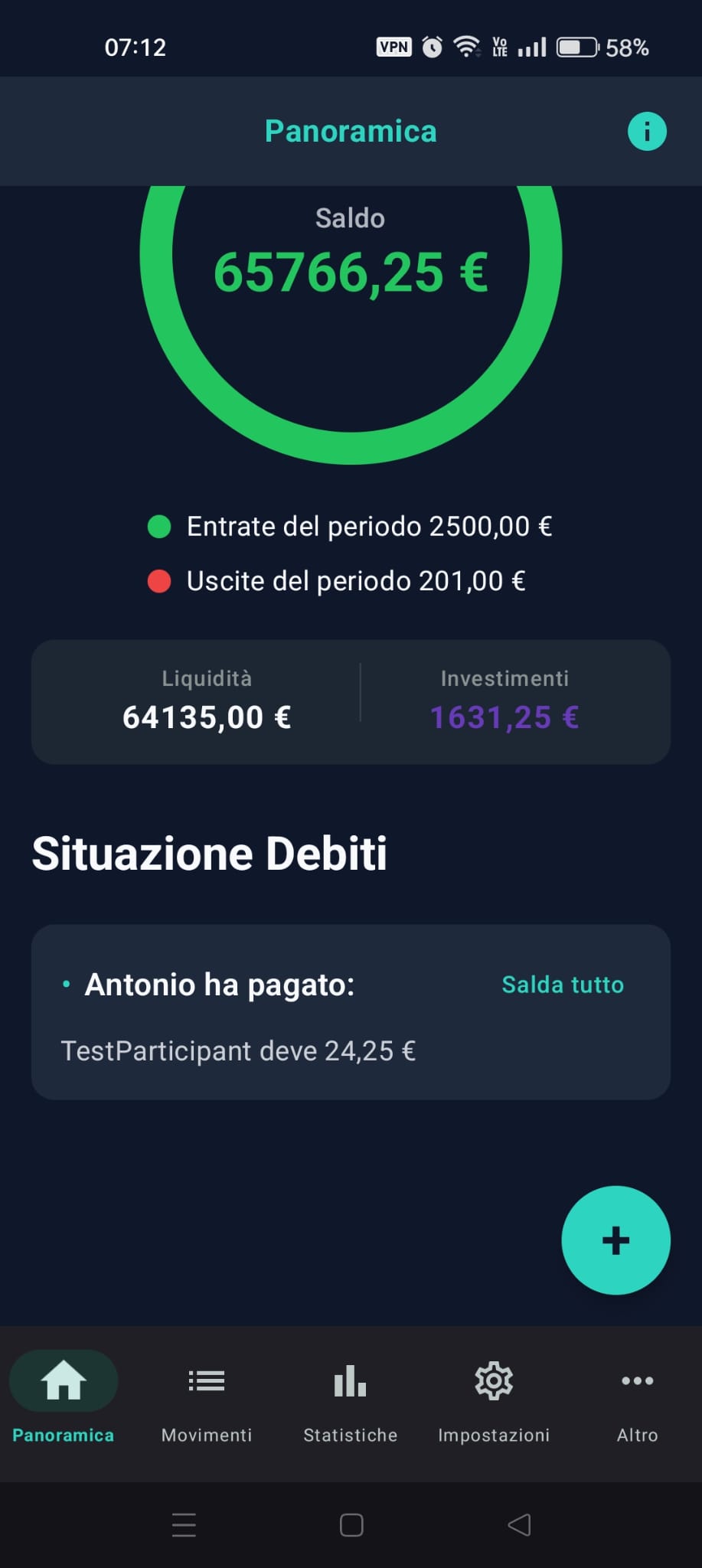 Schermata salda tutti